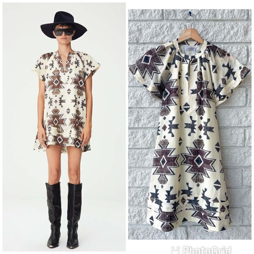NWT Maria Cher Formosa Short Butterfly Sleeves Carol Short Dress Mix 1 Size XS